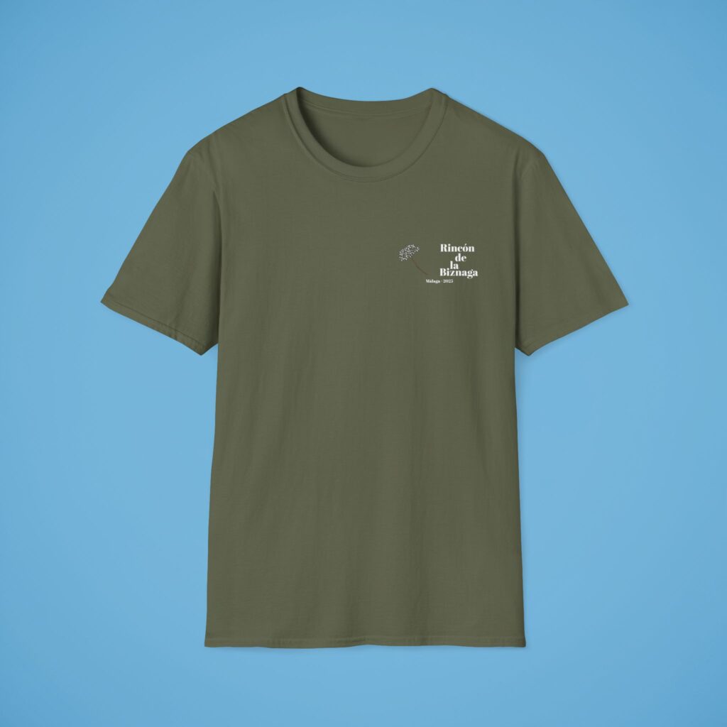 Camiseta básica Rincón de la Biznaga – Algodón ético, logo blanco