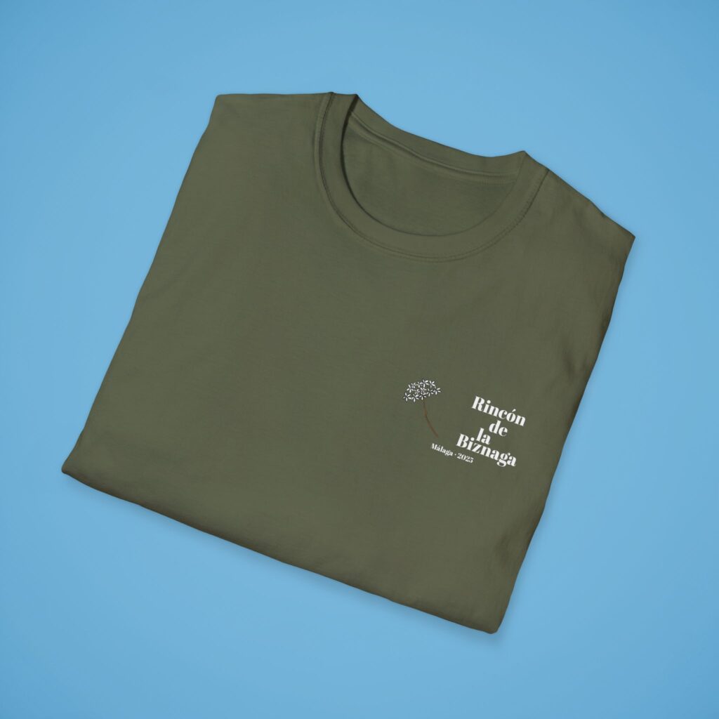 Camiseta básica Rincón de la Biznaga – Algodón ético, logo blanco