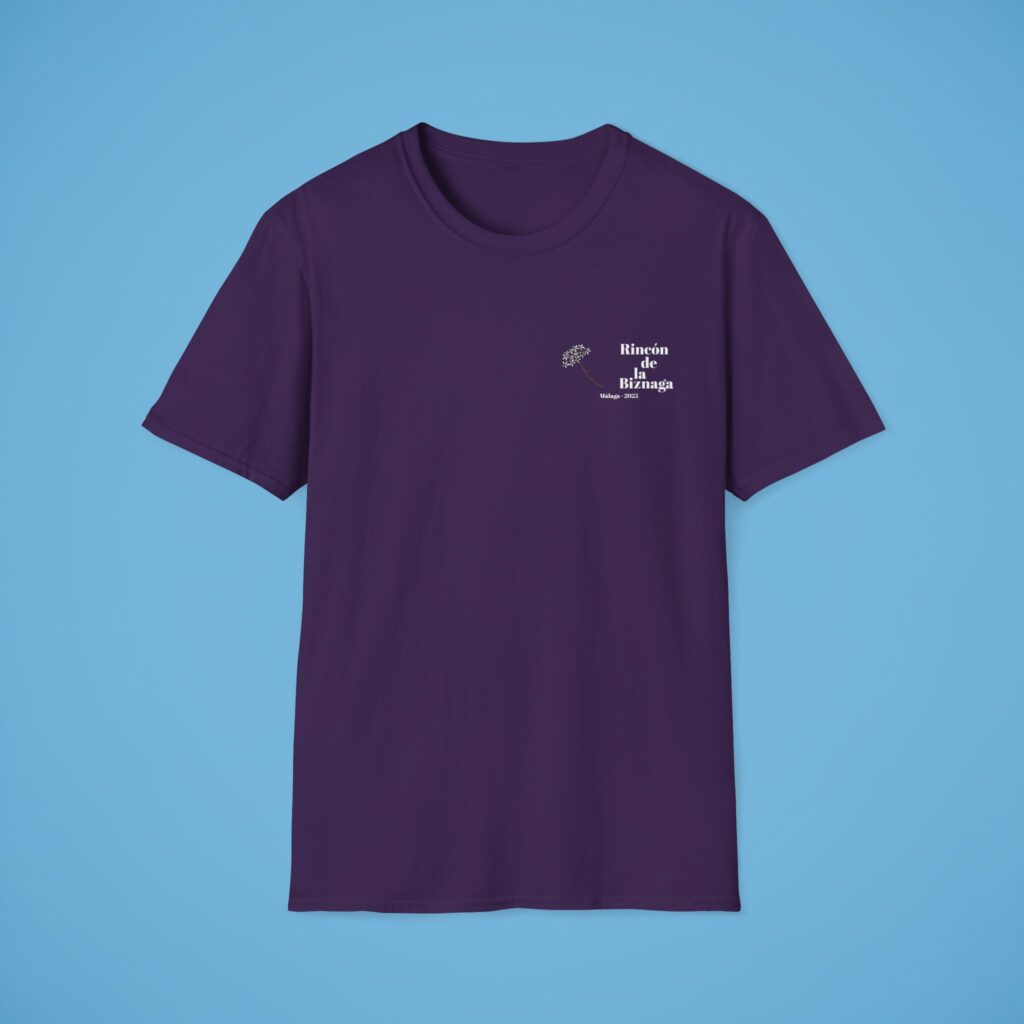 Camiseta básica Rincón de la Biznaga – Algodón ético, logo blanco