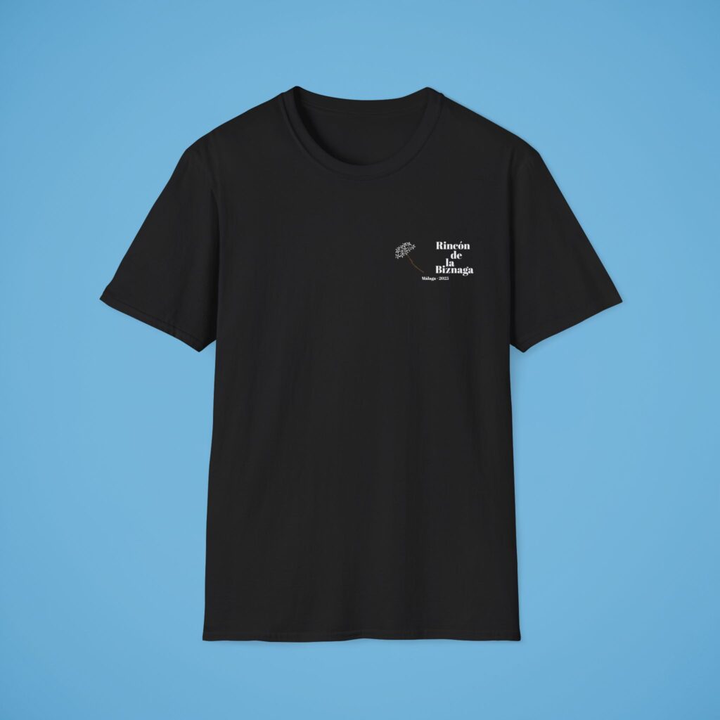 Camiseta básica Rincón de la Biznaga – Algodón ético, logo blanco