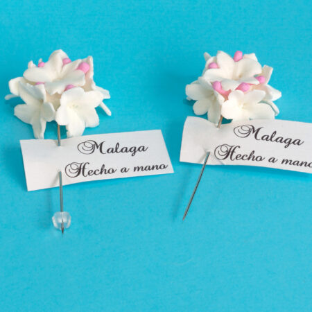Alfiler biznaga de porcelana – Hecho a mano en Málaga: imagen 2